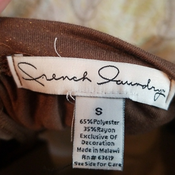 🍁SALE🍁 French Laundry Peasant Top Brown & Gold - Picture 5 of 7